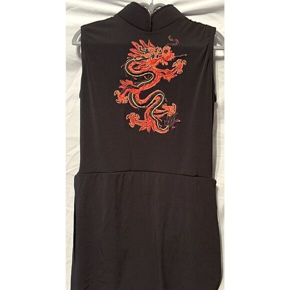 Rare Art Stone Dance Costume Black With Red Dragon Extra Large Child - Picture 3 of 6